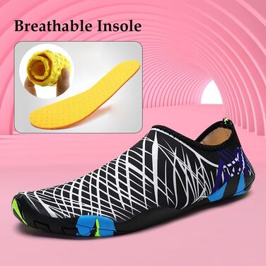 Чоловічі та жіночі аквашузи Barfußschuhe, швидковисихаючі, дихаючі, неслизькі, зелені (36 EU, 429 Weiß)