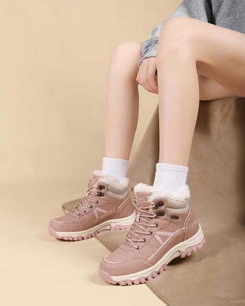 Жіночі зимові черевики, зимові чоботи, трекінгові черевики, снігоступи, рожеві, 36-41