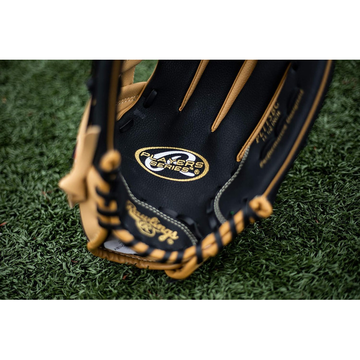 Дитяча бейсбольна рукавичка Rawlings Players Series для T-Ball, правша, 29,2 см (9-11,5''), 7–9 років, верблюжий/чорний