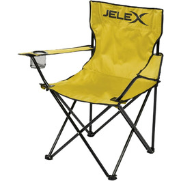 Кемпінговий стілець JELEX Expedition з підлокітниками та тримачем для напоїв, чорний, зелений, блакитний
