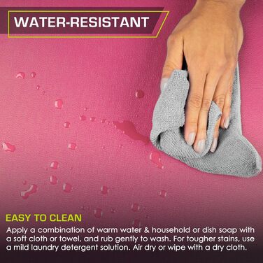 Тренувальний килимок ProsourceFit трьохшаровий, 183x61 см, з ручками, для гімнастики, MMA, йоги, розтяжки, рожевий