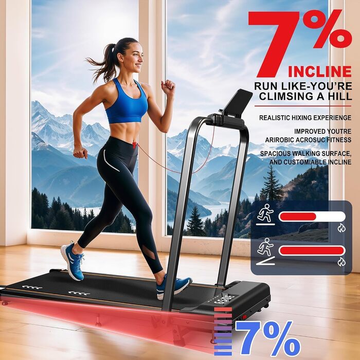 Складана бігова доріжка для дому Walking Pad з нахилом 7%, двигун 2.5 к.с., швидкість до 12 км/год, навантаження до 120 кг