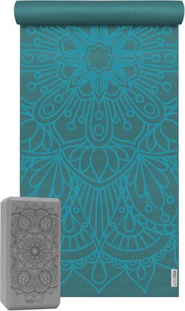 Йога-набір Yogistar Starter: килимок Lotus Mandala + блок, синій