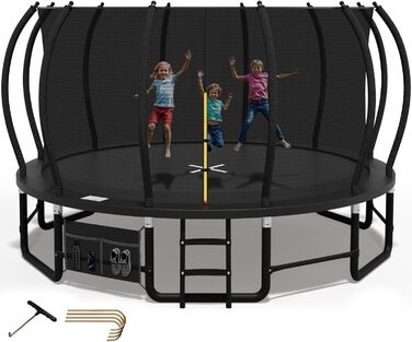 Трамплін Devoko Outdoor Ø228/305/366/427см з посиленими поперечинами, міцний та стійкий, вантажопідйомність до 150 кг, цілісна конструкція, швидка установка, для дітей та дорослих, 427 x 427 x 265 см