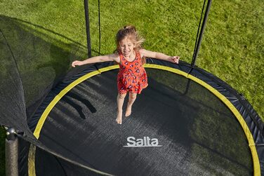 Salta Comfort Edition – круглий надувний батут для саду, ⌀396 см – комплект з захисним покриттям, сіткою та пружинами – чорний, зелений, рожевий – TÜV сертифікований