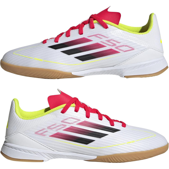 Дитячі футбольні бутси adidas F50 League Indoor, 34 EU, біло-чорно-жовті