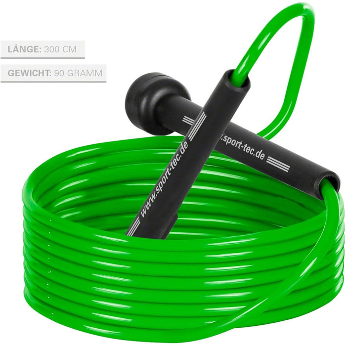 Скакалка для HIIT, боксу, MMA, фітнесу, кросфіту, 300 см, зелена