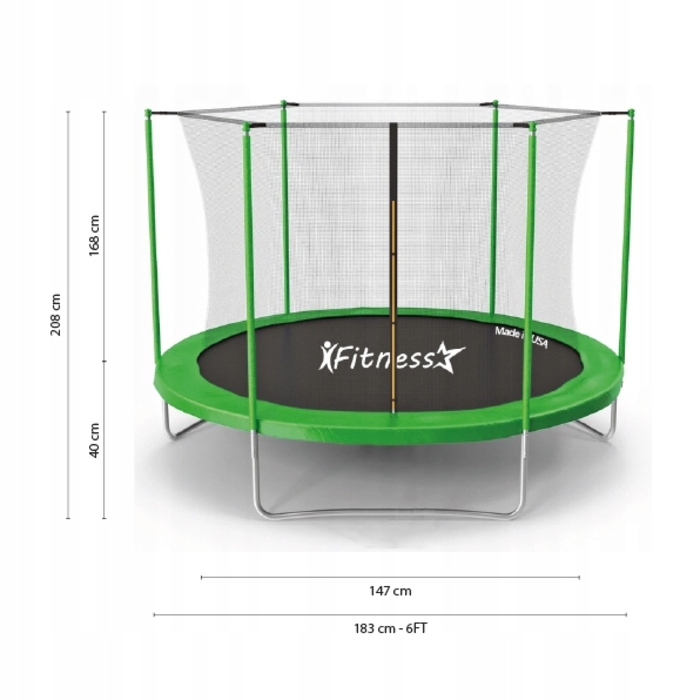 Батут із сіткою Fitness-star 6 см FT 6 (180-183 см)