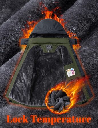 Зимова куртка MAGCOMSEN для чоловіків: тепла, водонепроникна, з капюшоном. Ідеальна для катання на сноуборді, активного відпочинку та роботи. Розмір XXL, колір хакі.