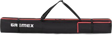 Сумка для лиж GREMEX Skitasche: водонепроникна, міцна, ергономічна, для 1 пари лиж, аксесуари для гірськолижного спорту, блакитно-жовта (чорно-рожева), 180 см