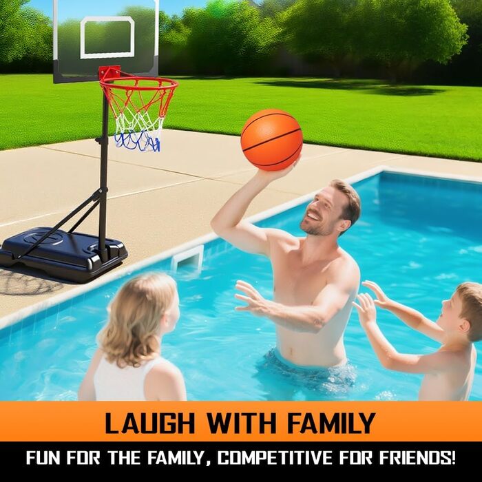 Регульований баскетбольний кошик на стійці для дітей та підлітків, Outdoor/Indoor, Комплект з м'ячем та насосом