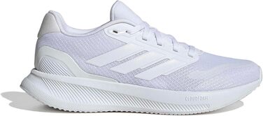 Жіночі кросівки для бігу adidas Runfalcon 5 Cloud White — білі, з амортизацією Cloudfoam та дихаючою сіткою, розмір 39 1/3 EU