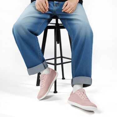 Кросівки для бігу Barfußschuhe: чоловічі та жіночі, зручні, дихаючі, з широкою передньою частиною, підошва не слизька (39 EU, Рожевий)