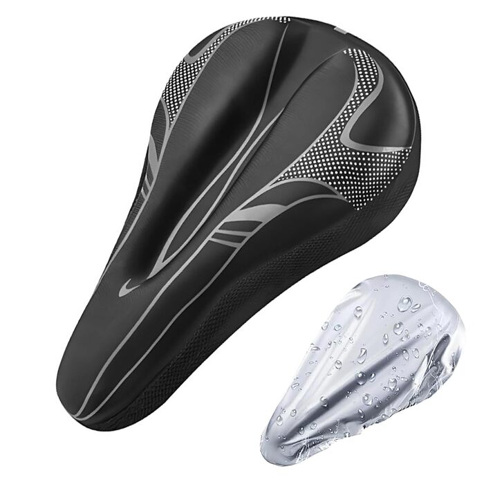 Покриття для велосипедного сидіння AUVSTAR з гелевою вставкою, дихаюче, преміум-якість, підходить для гірського велосипеда, потовщене, захист сидіння для чоловіків та жінок (сірий)