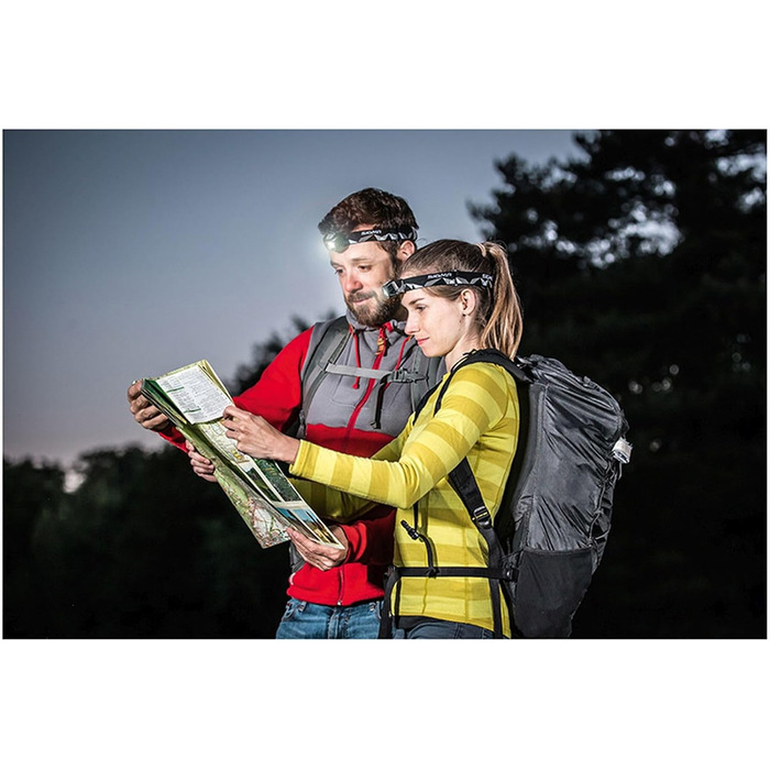 Налобний ліхтар SIGMA Headled II з 4 режимами освітлення, акумуляторний та на батарейках, модель Single