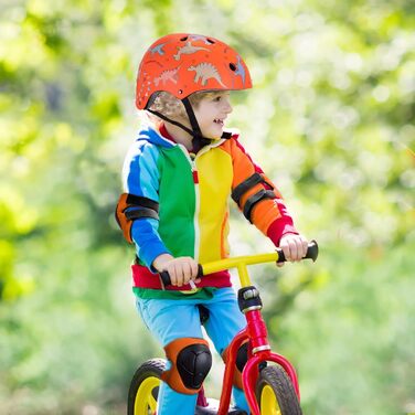Дитячий шолом Kinderhelm для велосипеда, скейтборда, роликів, самоката, 50-54 см, регульований, CE-сертифікація, оранжевий