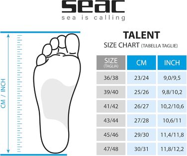 Ласти SEAC Talent для дайвінгу, фрідайвінгу та підводного полювання, універсальні, розмір 36/38, чорні