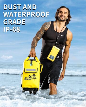 Водонепроникний рюкзак IDRYBAG Dry Bag 20L/30L/40L - плавучий, жовтий