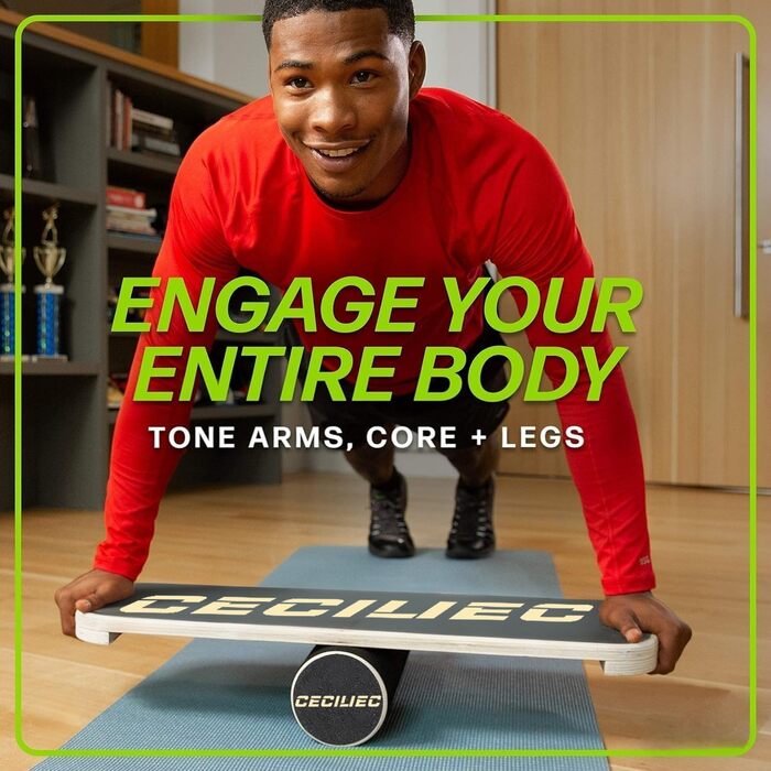 Балансборд для тренувань, балансу та стабільності: дерев'яний балансборд з роликом для спорту та фітнесу