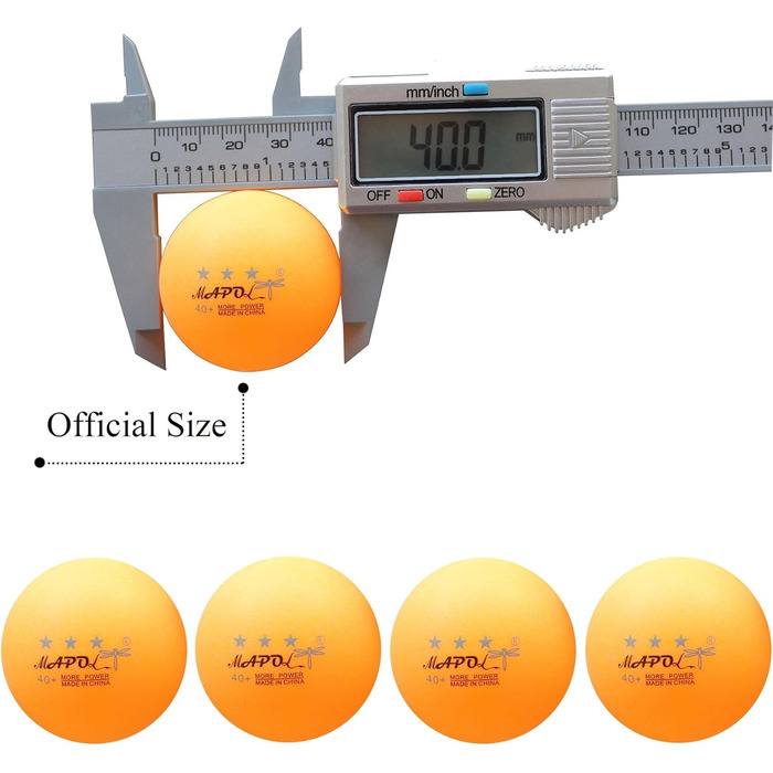 MAPOL 50 штук помаранчевих тенісних м'ячів для настільного тенісу (3 зірки), велика упаковка, для просунутого тренування