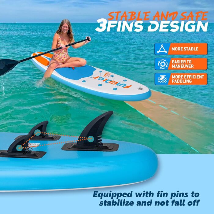 Надувне SUP-борд FunWater: комплект з аксесуарами (весло, насос, рюкзак, лінія, водонепроникний мішок)