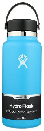 Термос-пляшка Hydro Flask 946 мл зі сталі з вакуумною ізоляцією, герметична кришка Flex Cap та ремінець, Pacific