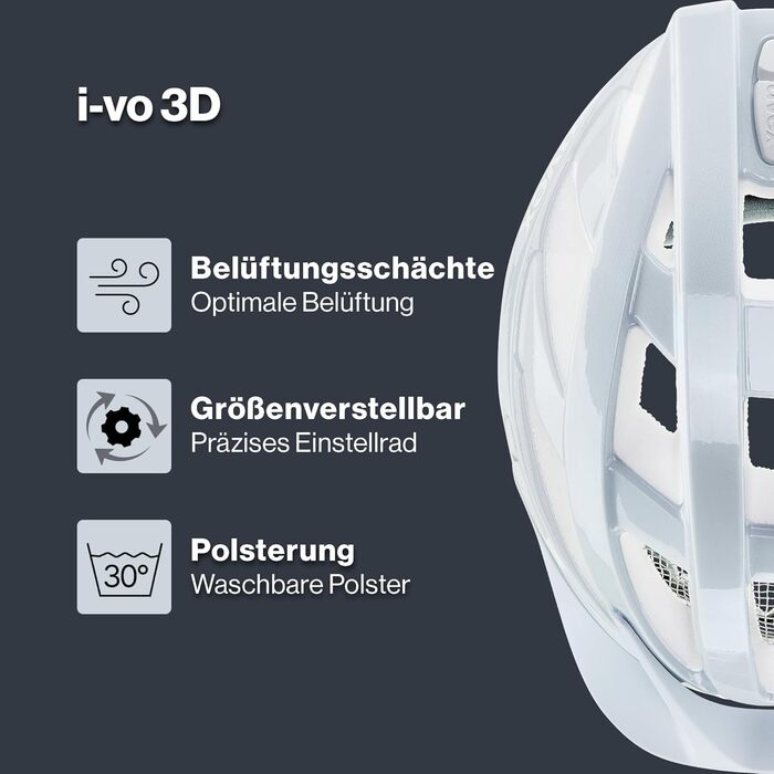 Шолом uvex i-vo 3D: Легкий універсальний шолом для жінок та чоловіків, індивідуальне регулювання розміру, розширюється світлодіодним ліхтариком (Gen 1, cloud, 56-60 см)