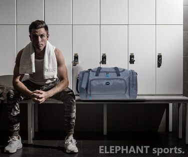Велика спортивна сумка для жінок і чоловіків з відділенням для вологих речей, 55 см, 40 л, для тренажерного залу, фітнесу, сауни, басейну + пляшка для води, колір сірий