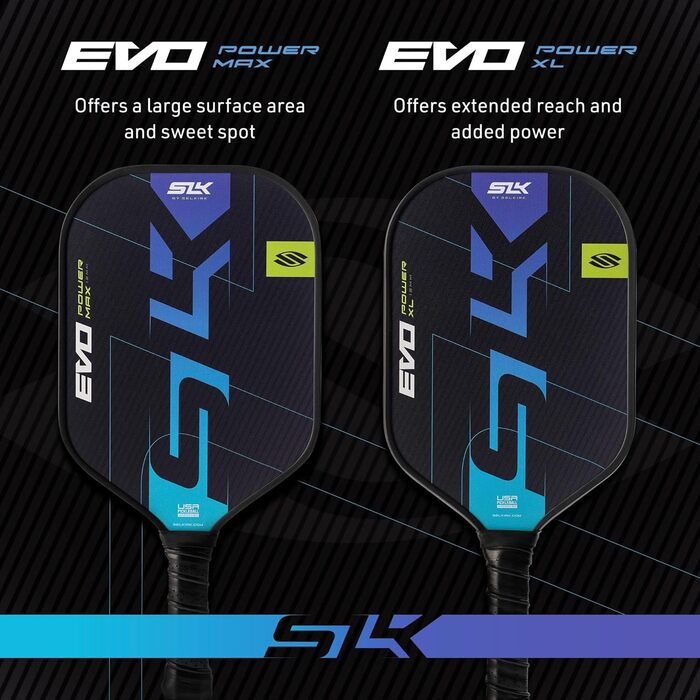 Ракетка для піклболу Selkirk Sport Evo Power-Max 2024 з поверхнею SpinFlex та ядром Rev-Hybrid-Polymer | Next Gen, Power, Oasis, Max