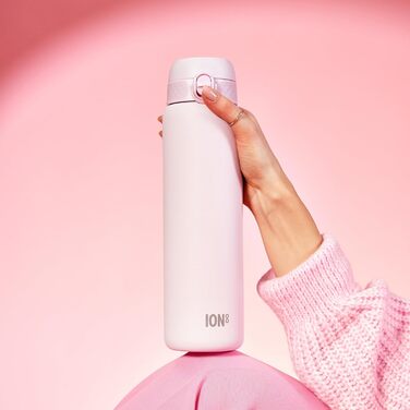 Пляшка для води Ion8 OneTouch 2.0, 1200 мл, з нержавіючої сталі, герметична, зручна кришка, ручка для перенесення, стійка до подряпин, лілова