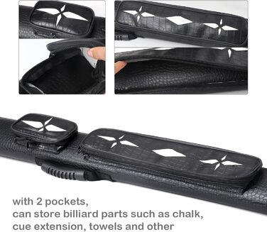 Чохол для більярдних київ на 2 киї з штучної шкіри, чорний