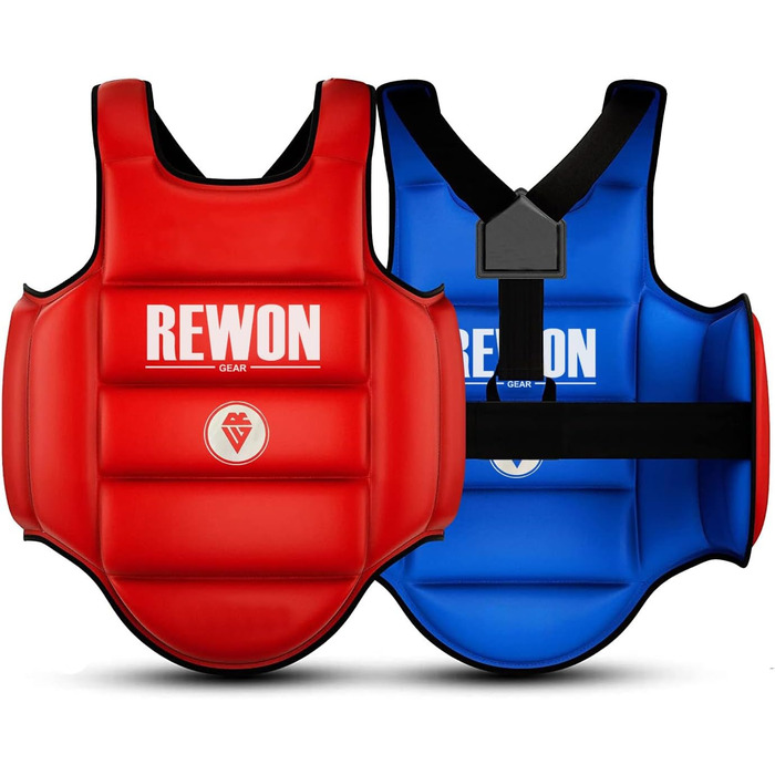 Захист для тіла REWON для боксу, кікбоксингу, MMA, карате, тхеквондо – реверсивний грудний панцир, захисна жилетка для бойових мистецтв