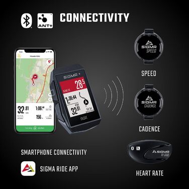 Велокомп'ютер SIGMA Sport ROX 11.1 EVO GPS з датчиками швидкості, пульсу та каденсу, бездротовий, навігація, чорний, універсальний розмір