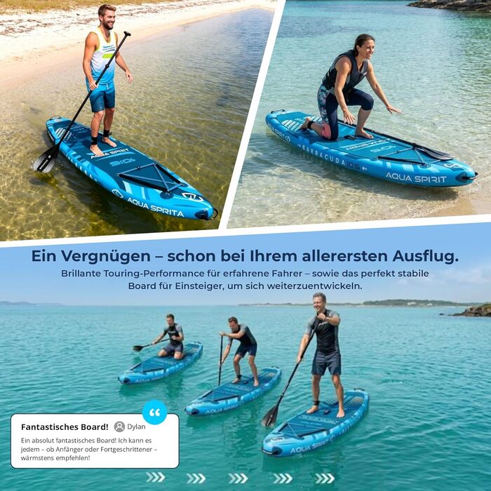 SUP дошка Aqua Spirit надувна 2024 (320x81x15 см) + каяк-кіт: весло, рюкзак, насос. Для початківців/експертів. Гарантія 2 роки