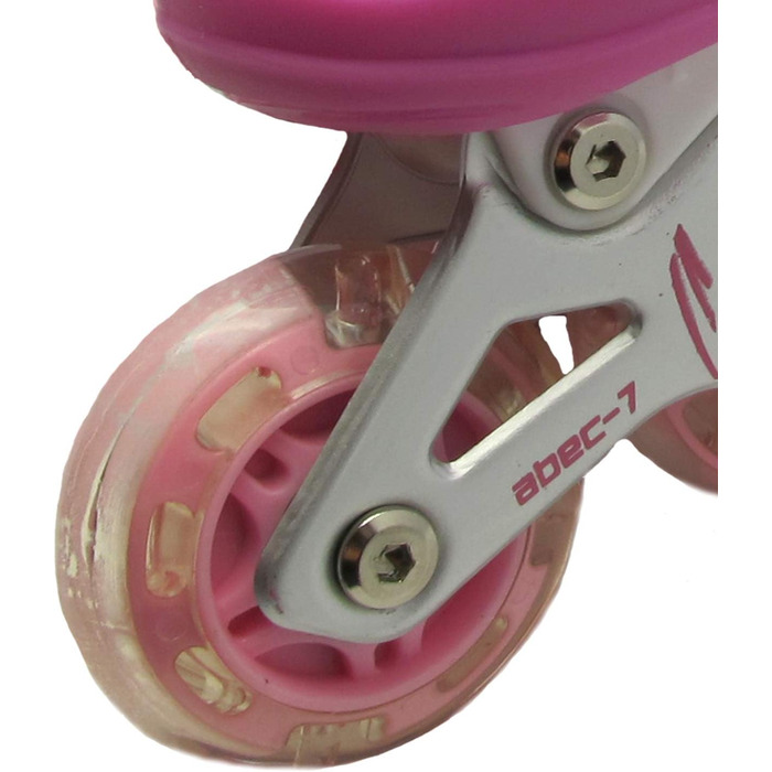 Дитячі ролики Kinder Inliner з регулюванням розміру та світними колесами. Ролики для дітей, регулюються в 4 розміри, 3 кольори (рожевий L, 38-41)