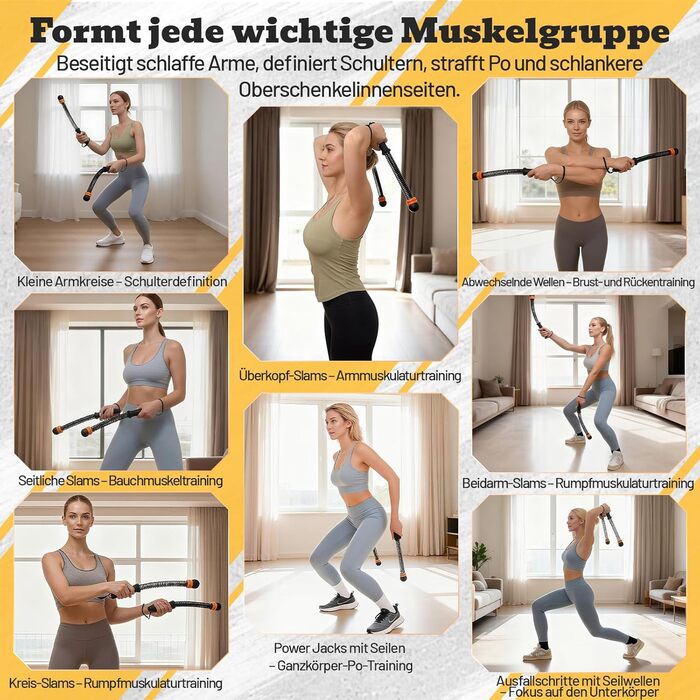 Битва-канат без мотузки з регулюванням - для дому, з силіконовими ручками, чорний. Для тренувань всього тіла, спалювання жиру та силових навантажень