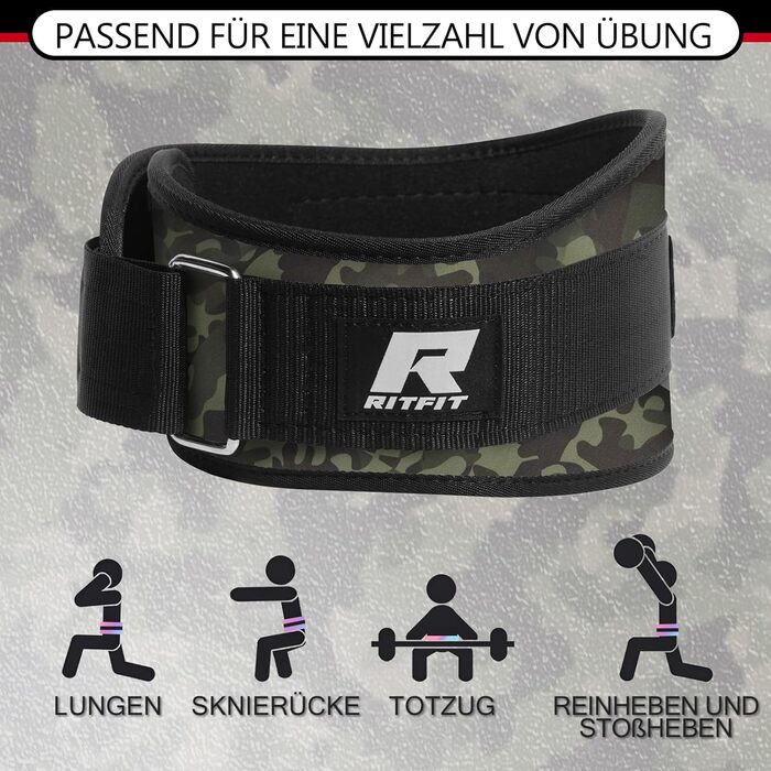 Пояс для важкої атлетики RitFit 6'' (XXL) для силових тренувань, бодібілдингу, пауерліфтингу з липучкою