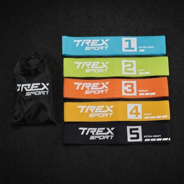 Набір фітнес-резинок Trex Sport, багатоколірні, 33 см, 5 шт., 2,5-25 кг
