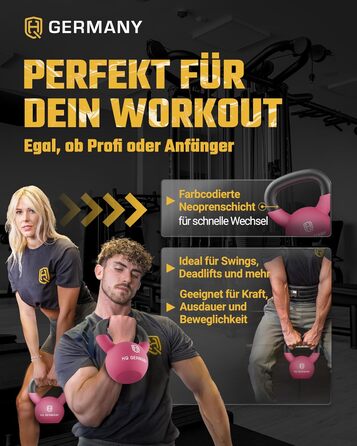 Гантель з неопрену HQ Germany® Vollguss 2-32 кг | Комплекти для початківців | Точність ваги ±2,0%