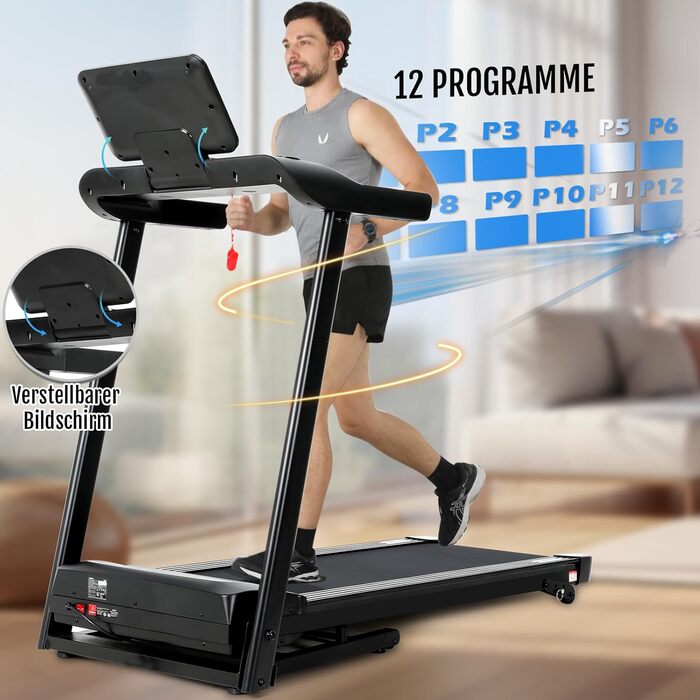 Бігова доріжка Novonova SY-T1507: 1-14 км/год, LED-дисплей, 12 програм, складаний