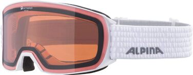 Гірськолижна маска Alpina NAKISKA Q, поляризована, дзеркальна, OTG, 100% UV-захист, для дорослих, біла