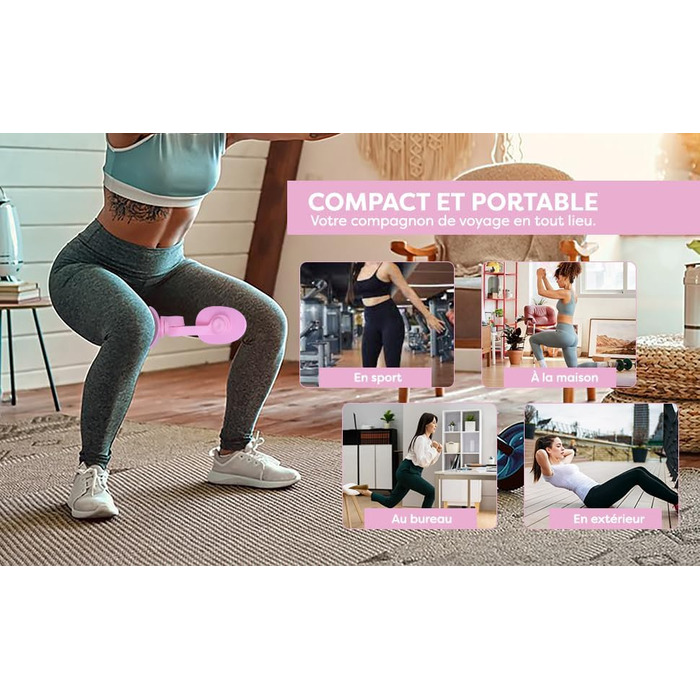 Гімнастичний тренажер Hyptonix для стегон та сідниць з еластичними гумками та сумкою – фітнес аксесуар для жінок, після пологів та реабілітації промежини, фіолетовий