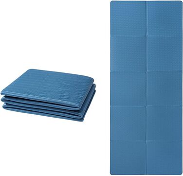 Yogamatte Good Nite: Складана, нековзна, портативна фітнес-мат для йоги, пілатесу, спорту та подорожей, 183 x 61 x 0.6 см, колір морський