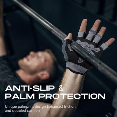 Тренувальні рукавички LIFECT для важкої атлетики, з підтримкою зап'ястя, для пауерліфтингу, кросфіту, чоловічі та жіночі (Чорний, S)