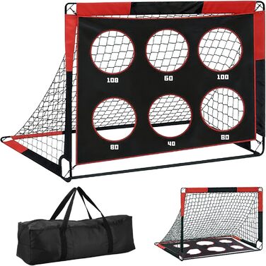 Дитячі ворота для футболу з 6 цілями, 150 x 120 x 120 см, портативні та міцні. Ідеально для школи, саду, парку