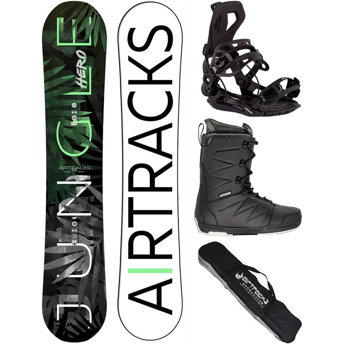 Сноуборд комплект Airtracks Jungle Hero Wide Hybrid Rocker 155 см з кріпленнями Master, черевиками Star Black 40, сумка, чоловічий, фрірайд, фрістайл