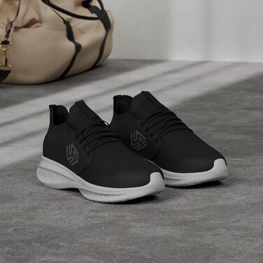 Чоловічі кросівки для ходьби та бігу Slip-On, не слизькі, дихаючі, легкі, для залу, чорно-білі (42.5 EU)