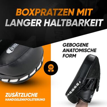 MADGON Боксерські рукавички-лапи для ударів, 1 пара, чорно-білі, для боксу, MMA, кікбоксингу, тхеквондо