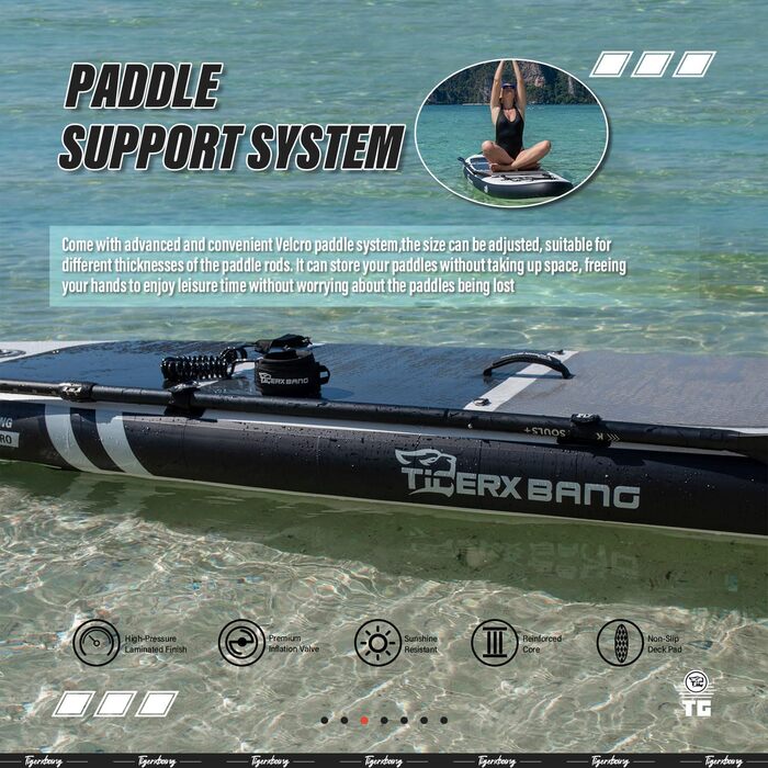 Надувний SUP-борд TIGERXBANG Defender-Pro, 320 см, чорний
