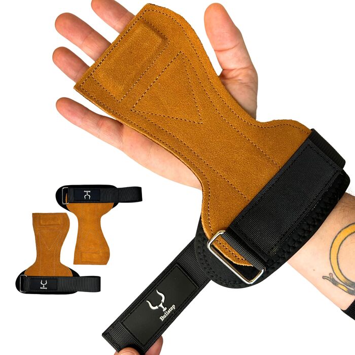 Навантажувальні петлі для тренувань Zughilfen: шкіряні ручки для кроссфіту, підйомники для тяги, захист зап'ястя, бодібілдинг